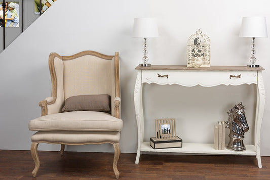 Baxton Studio Bourbonnais Wood Traditional French Console Table