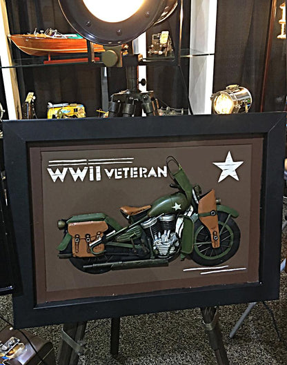 Vintage WWII Motorcycle 3D Painting