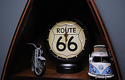 Black Gasoline 66 Gas Pump Clock