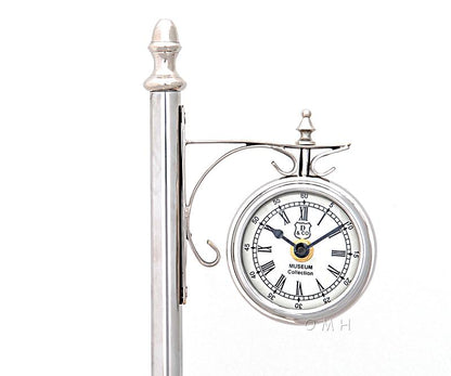 Brass/ Alum. Lamp Post Clock One Sided