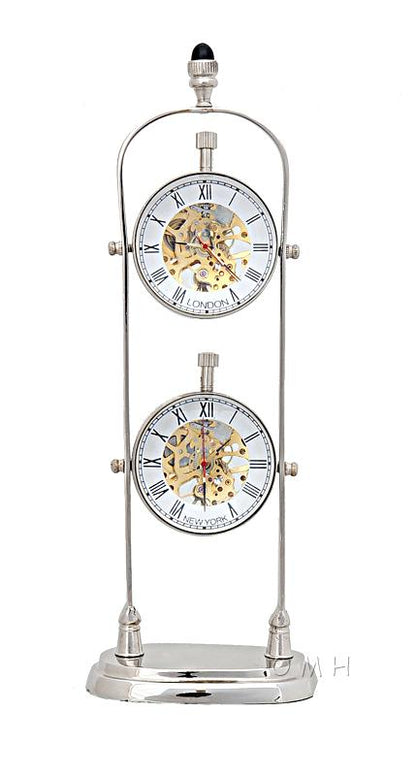 Brass See Thru Clock Double
