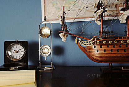 Brass See Thru Clock Double