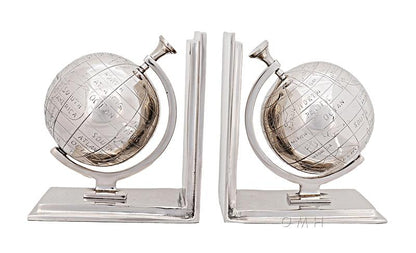Alum Globe Bookend Set Of Two