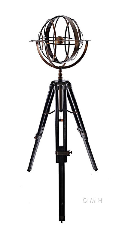 Brass Armillary With Wood Stand