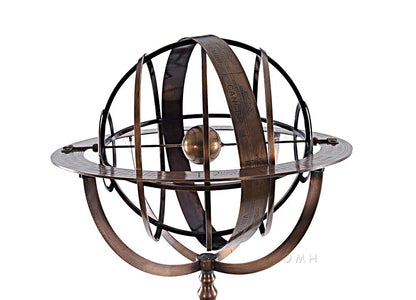 Brass Armillary With Wood Stand