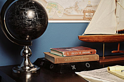 Airplane On Globe W Brass Stand
