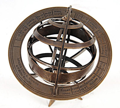 Brass Armillary On Horn Stand