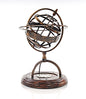 Brass Armillary With Compass On Wood Base