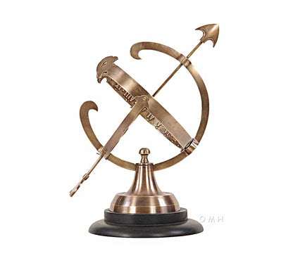 Brass Armillary On Wooden Base