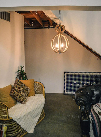 Rope Pendant Lamp - 3 Bulbs