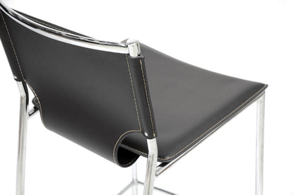 Baxton Studio Montclare Modern and Contemporary Black Bonded Leather Upholstered Modern Counter Stool (Set of 2)