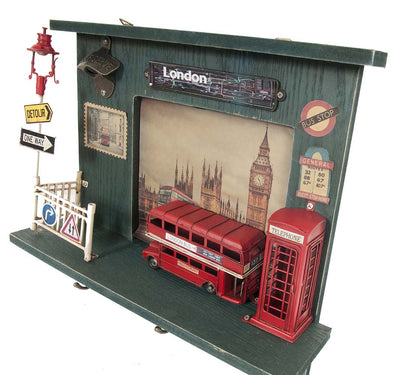 Vintage Double Decker London Bus Shadow Box