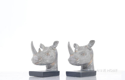 Anne Home - Rhino Head Bookend - Set of 2