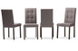 Baxton Studio Andrew Modern and Contemporary Grey Fabric Upholstered Grid-tufting Dining Chair (Set of 4)