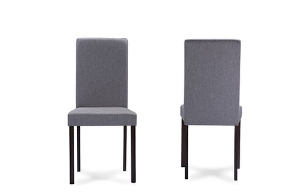 Baxton Studio Andrew Contemporary Espresso Wood Grey Fabric 5PC Dining Set