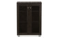 Baxton Studio Mason Modern and Contemporary Dark Brown Multipurpose Storage Cabinet Sideboard with Two Class Doors