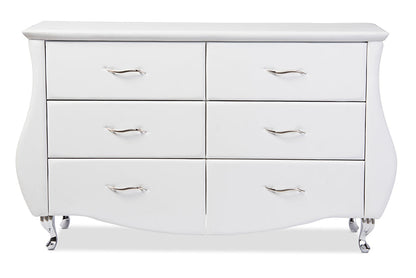 Baxton Studio Enzo Modern and Contemporary White Faux Leather 6-Drawer Dresser