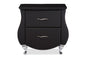 Baxton Studio Erin Modern and Contemporary Black Faux Leather Upholstered Nightstand