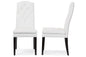 Baxton Studio Dylin Modern and Contemporary White Faux Leather Button-Tufted Nail heads Trim Dining Chair (Set of 2)