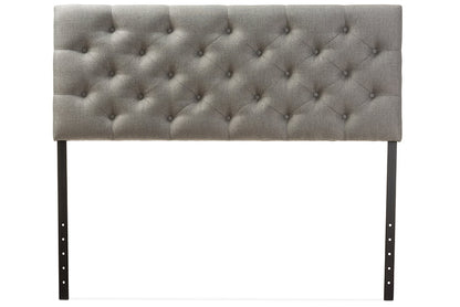 Baxton Studio Viviana Modern and Contemporary Grey Fabric Upholstered Button-tufted Full Size Headboard