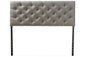 Baxton Studio Viviana Modern and Contemporary Grey Fabric Upholstered Button-tufted Queen Size Headboard