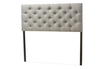 Baxton Studio Viviana Modern and Contemporary Grey Fabric Upholstered Button-tufted Queen Size Headboard