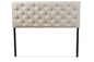 Baxton Studio Viviana Modern and Contemporary Light Beige Fabric Upholstered Button-tufted Queen Size Headboard