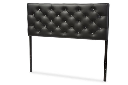 Baxton Studio Viviana Modern and Contemporary Black Faux Leather Upholstered Button-tufted Full Size Headboard