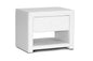 Baxton Studio Massey White Upholstered Modern Nightstand