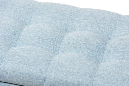 Baxton Studio Roanoke Modern and Contemporary Light Blue Fabric Upholstered Grid-Tufting Storage Ottoman Bench