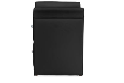 Baxton Studio Victoria Matte Black PU Leather 2 Storage Drawers Nightstand Bedside Table
