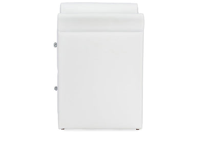 Baxton Studio Victoria Matte White PU Leather 2 Storage Drawers Nightstand Bedside Table