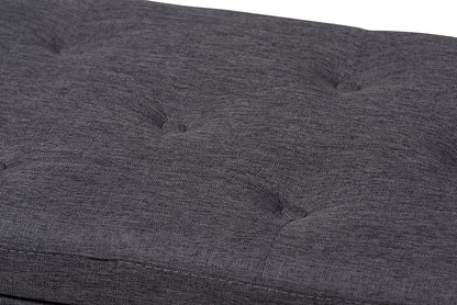 Baxton Studio Hannah Modern and Contemporary Dark Grey Fabric Upholstered Button-Tufting Storage Ottoman Bench