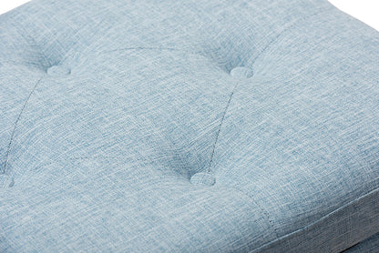 Baxton Studio Hannah Modern and Contemporary Light Blue Fabric Upholstered Button-Tufting Storage Ottoman Bench