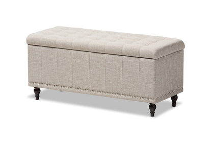 Baxton Studio Kaylee Modern Classic Beige Fabric Upholstered Button-Tufting Storage Ottoman Bench