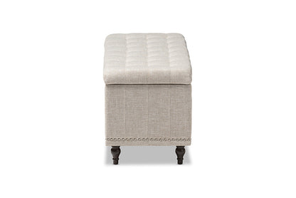 Baxton Studio Kaylee Modern Classic Beige Fabric Upholstered Button-Tufting Storage Ottoman Bench