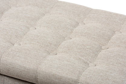 Baxton Studio Kaylee Modern Classic Beige Fabric Upholstered Button-Tufting Storage Ottoman Bench