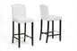 Baxton Studio Libra White Modern Bar Stool with Nail Head Trim (Set of 2)