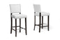 Baxton Studio Aries White Modern Bar Stool with Nail Head Trim (Set of 2)