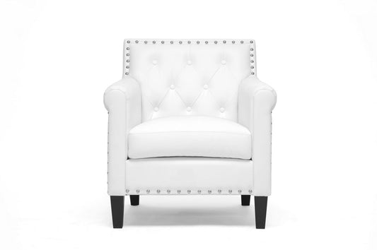 Baxton Studio Thalassa White Modern Arm Chair