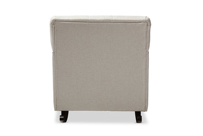 Baxton Studio Bethany Modern and Contemporary Light Beige Fabric Upholstered Button-tufted Rocking Chair