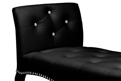 Baxton Studio Kristy Modern and Contemporary Black Faux Leather Classic Seating Bench