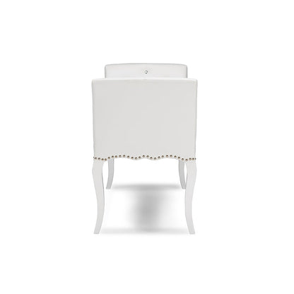 Baxton Studio Kristy Modern and Contemporary White Faux Leather Classic Seating Bench