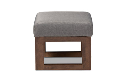 Baxton Studio Yashiya Mid-century Retro Modern Grey Fabric Upholstered Ottoman Stool