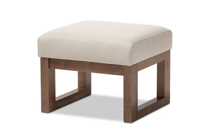 Baxton Studio Yashiya Mid-century Retro Modern Light Beige Fabric Upholstered Ottoman Stool
