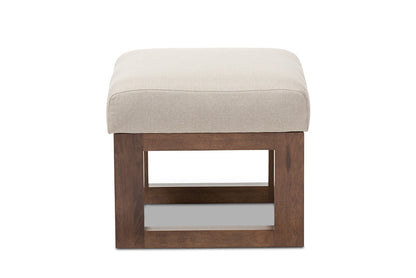 Baxton Studio Yashiya Mid-century Retro Modern Light Beige Fabric Upholstered Ottoman Stool