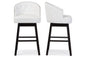 Baxton Studio Avril Modern and Contemporary White Faux Leather Tufted Swivel Barstool with Nail heads Trim (Set of 2)