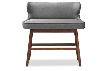 Baxton Studio Gradisca Modern and Contemporary Grey Fabric Button-tufted Upholstered Bar Bench Banquette