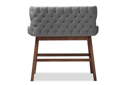 Baxton Studio Gradisca Modern and Contemporary Grey Fabric Button-tufted Upholstered Bar Bench Banquette