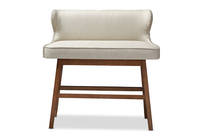 Baxton Studio Gradisca Modern and Contemporary Light Beige Fabric Button-tufted Upholstered Bar Bench Banquette